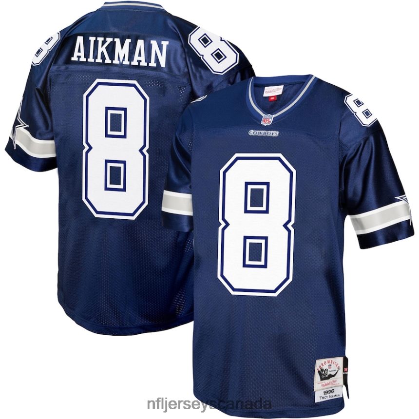 Men Dallas Cowboys Troy Aikman Mitchell & Ness Navy 1996 Legacy Replica Jersey Clothing NFL TBXFR6392