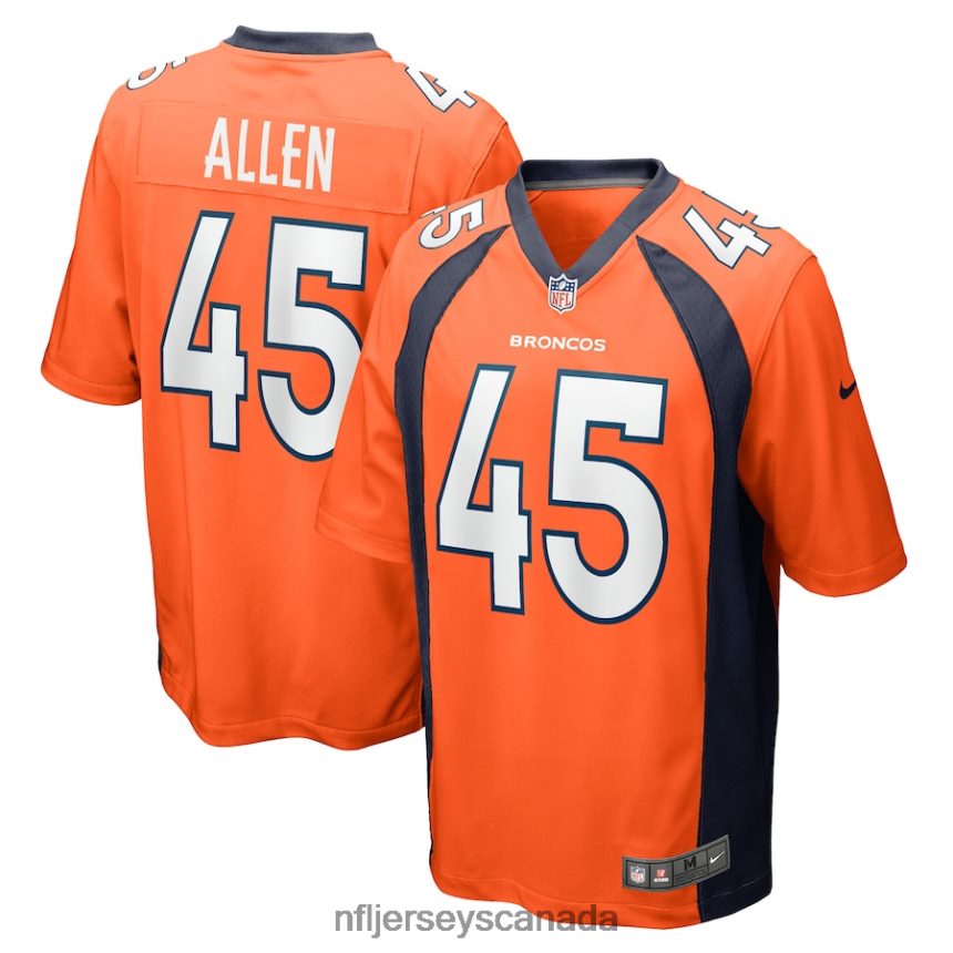 Men Denver Broncos Christopher Allen Nike Orange Game Player Jersey Clothing NFL TBXFR64302