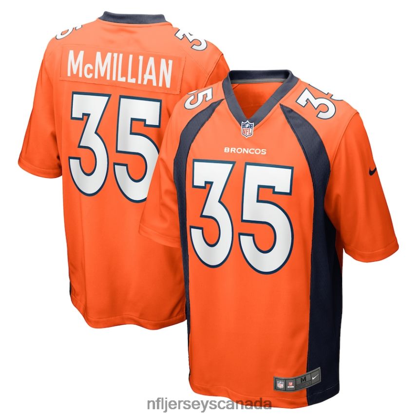 Men Denver Broncos JaQuan McMillian Nike Orange Game Player Jersey Clothing NFL TBXFR64382