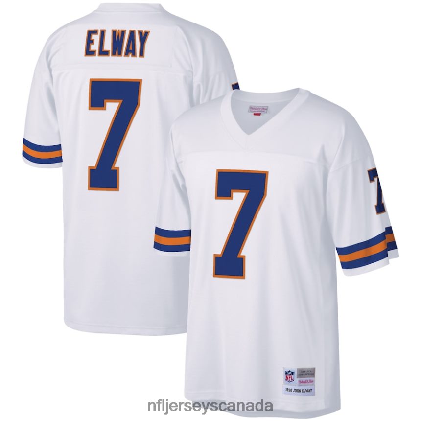 Men Denver Broncos John Elway Mitchell & Ness White Legacy Replica Jersey Clothing NFL TBXFR61808