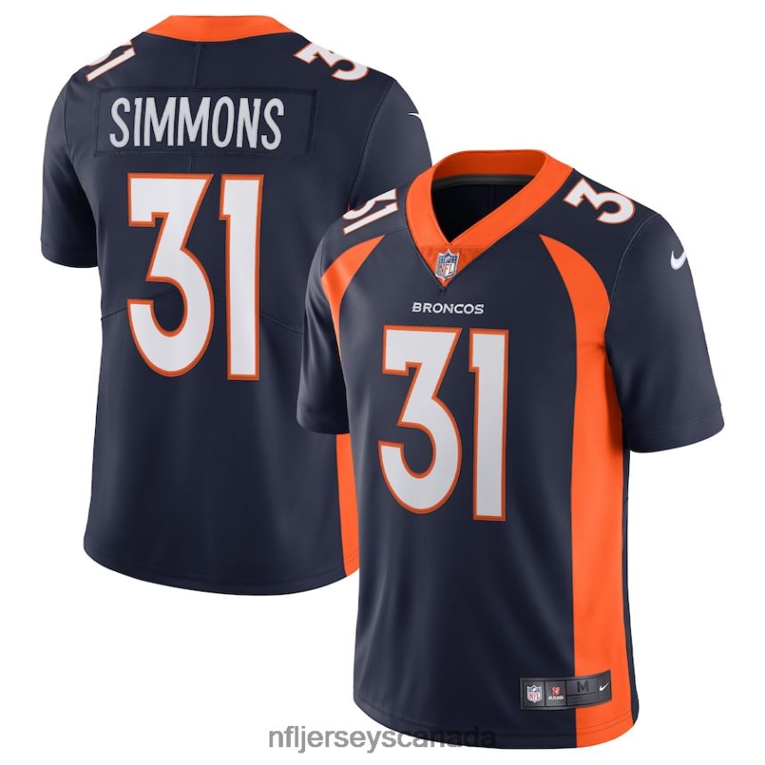 Men Denver Broncos Justin Simmons Nike Navy Alternate Vapor Limited Jersey Clothing NFL TBXFR62457