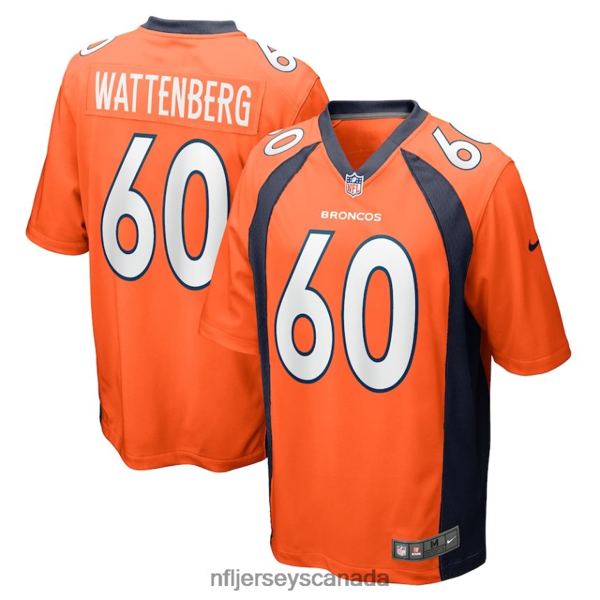 Men Denver Broncos Luke Wattenberg Nike Orange Game Player Jersey Clothing NFL TBXFR66340