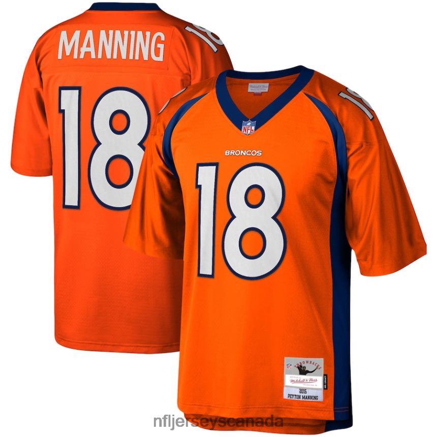 Men Denver Broncos Peyton Manning Mitchell & Ness Orange 2015 Legacy Replica Jersey Clothing NFL TBXFR6322