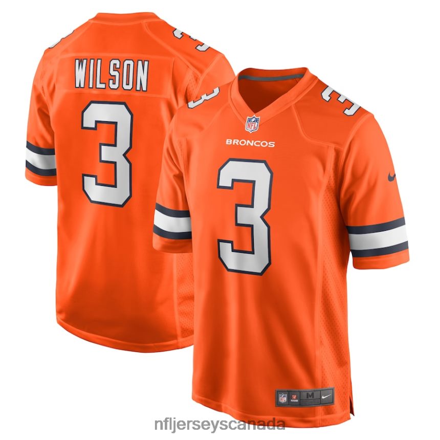 Men Denver Broncos Russell Wilson Nike Orange Alternate Game Jersey Clothing NFL TBXFR6615