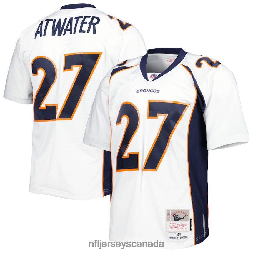 Men Denver Broncos Steve Atwater Mitchell & Ness White 1998 Legacy Replica Jersey Clothing NFL TBXFR61120