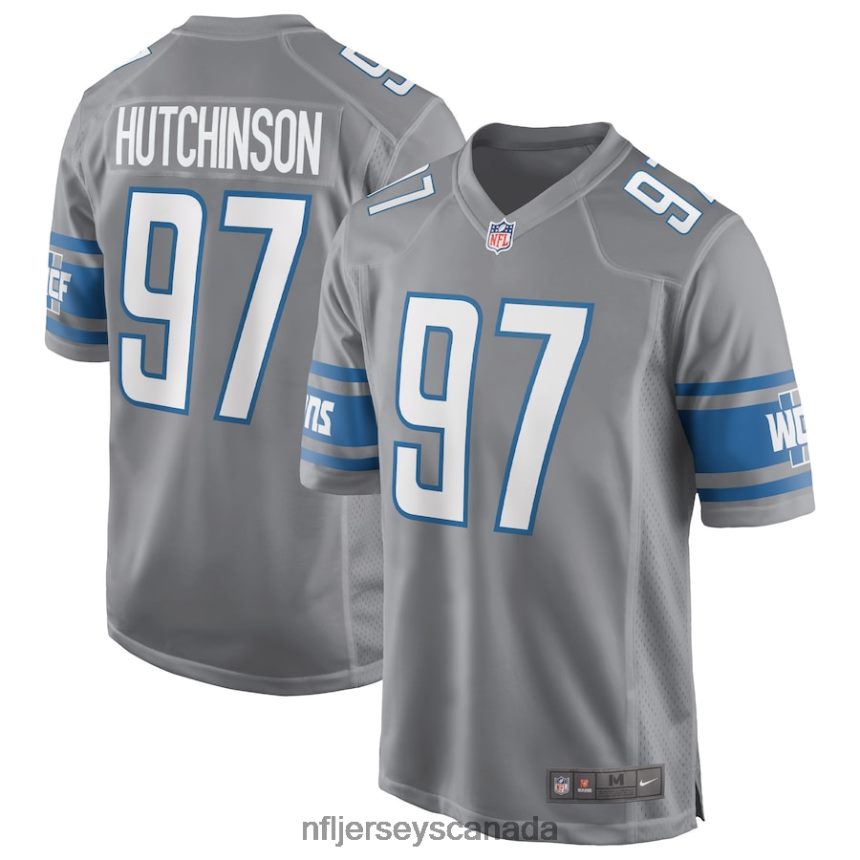 Men Detroit Lions Aidan Hutchinson Nike Silver Game Jersey Clothing NFL TBXFR627