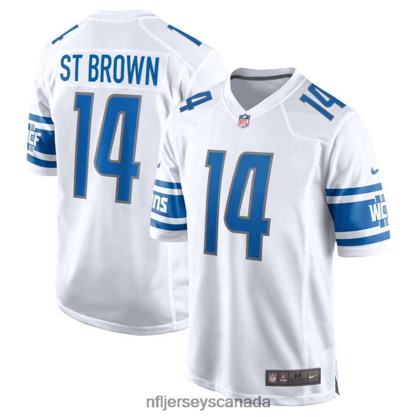 Men Detroit Lions Amon-Ra St. Brown Nike White Player Game Jersey Clothing NFL TBXFR669