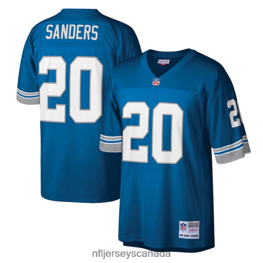 Men Detroit Lions Barry Sanders Mitchell & Ness Blue Legacy Replica Jersey Clothing NFL TBXFR61430