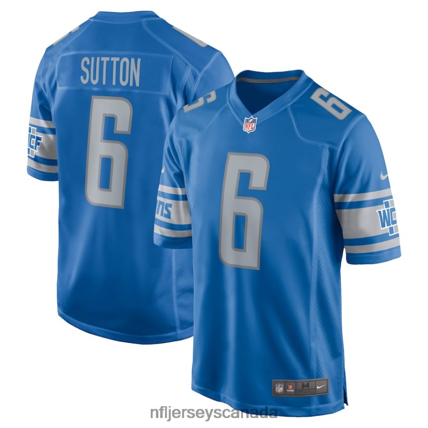 Men Detroit Lions Cam Sutton Nike Blue Game Player Jersey Clothing NFL TBXFR63997
