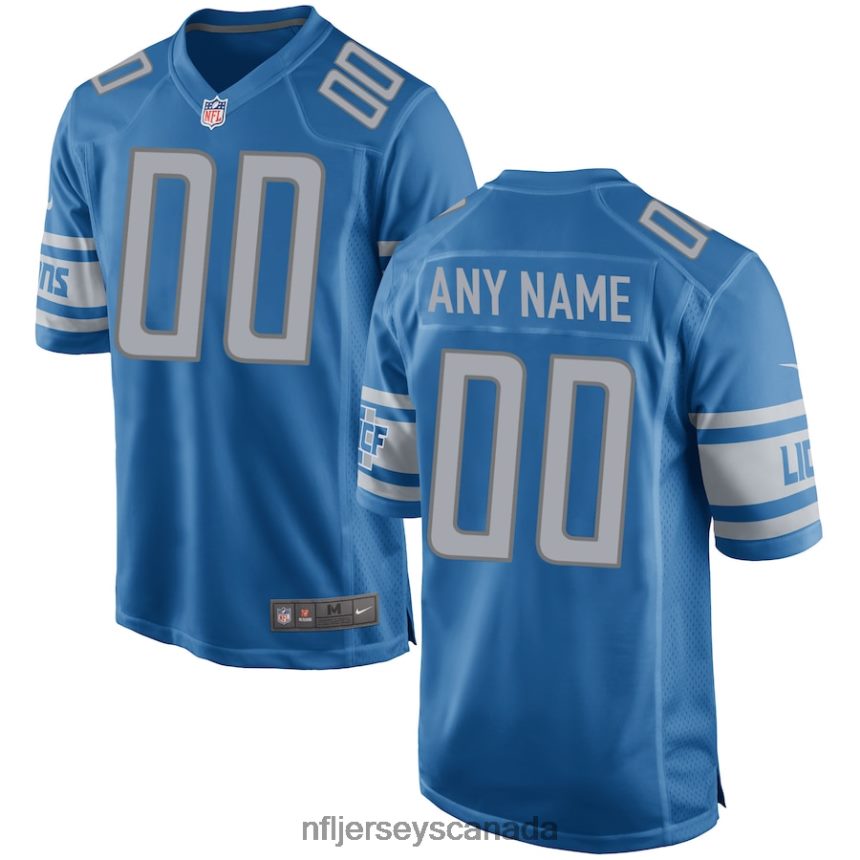 Men Detroit Lions Nike Blue Custom Game Jersey Clothing NFL TBXFR6186