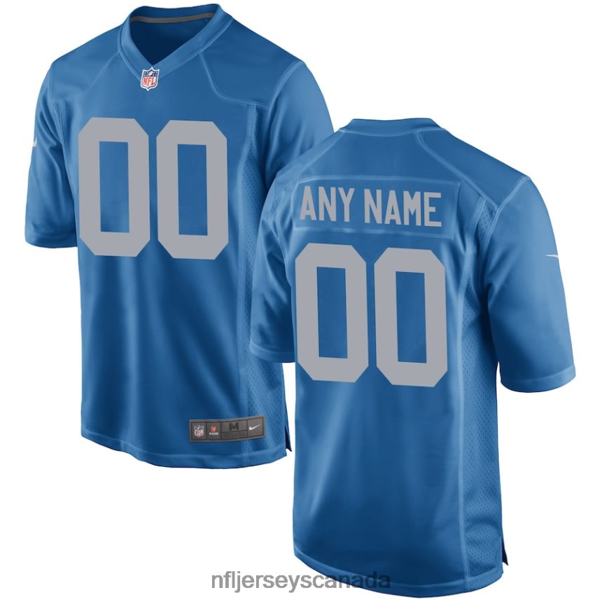 Men Detroit Lions Nike Blue Throwback Custom Game Jersey Clothing NFL TBXFR62994
