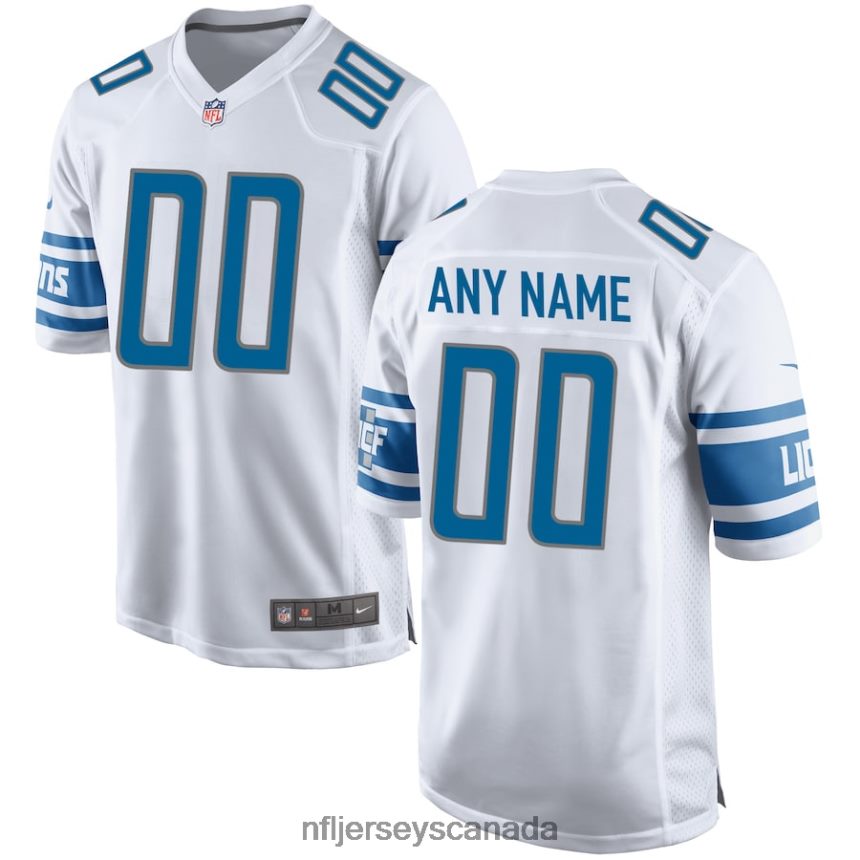 Men Detroit Lions Nike White Custom Game Jersey Clothing NFL TBXFR6228