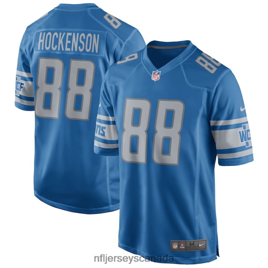 Men Detroit Lions T.J. Hockenson Nike Blue Game Jersey Clothing NFL TBXFR63924