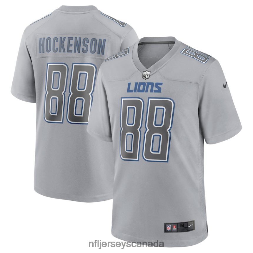 Men Detroit Lions T.J. Hockenson Nike Gray Atmosphere Fashion Game Jersey Clothing NFL TBXFR61730