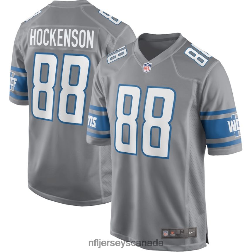 Men Detroit Lions T.J. Hockenson Nike Silver Game Jersey Clothing NFL TBXFR61325