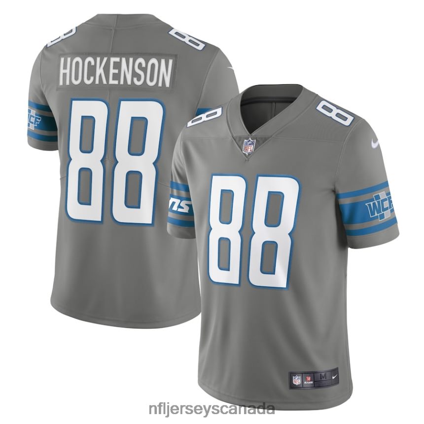 Men Detroit Lions T.J. Hockenson Nike Steel Vapor Limited Jersey Clothing NFL TBXFR61308