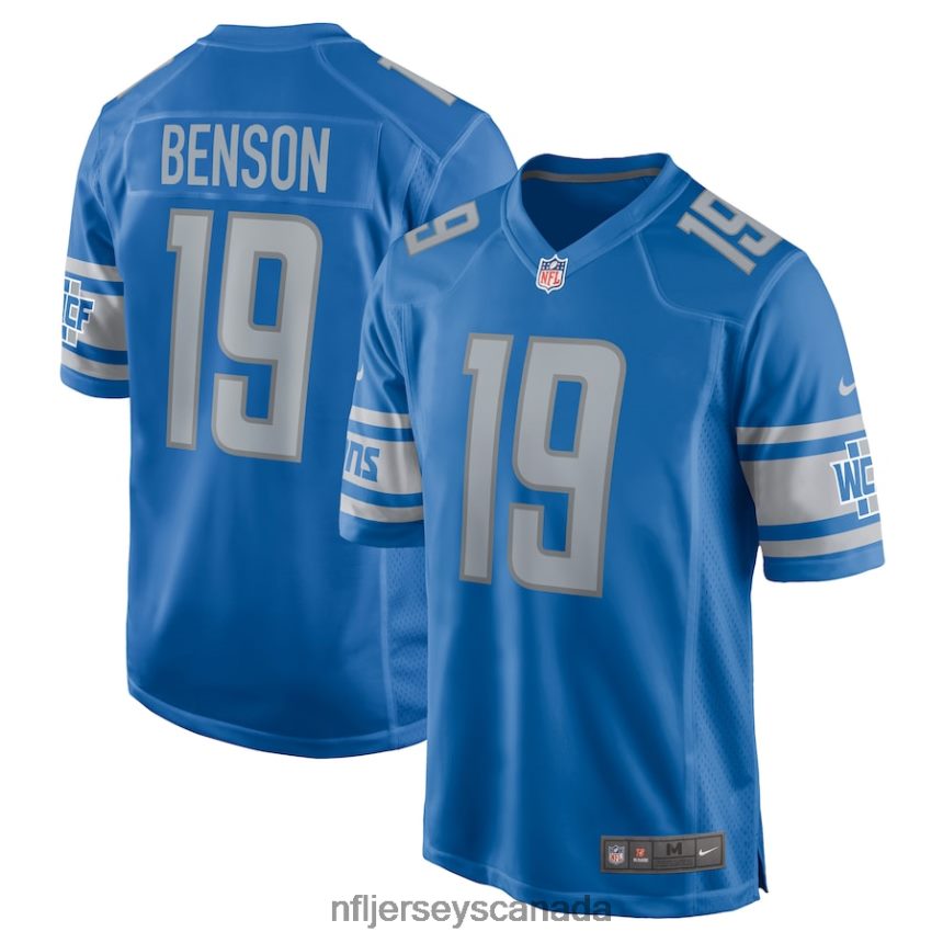 Men Detroit Lions Trinity Benson Nike Blue Home Game Player Jersey Clothing NFL TBXFR64441