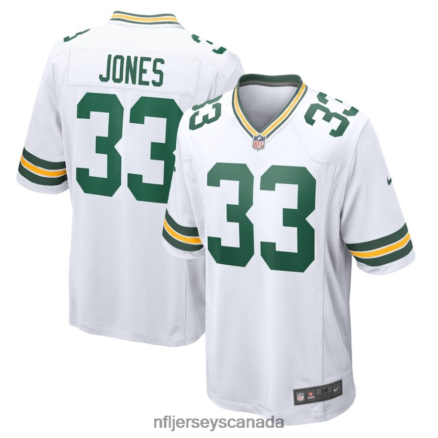 Men Green Bay Packers Aaron Jones Nike White Game Player Jersey Clothing NFL TBXFR6355