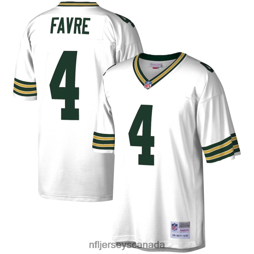Men Green Bay Packers Brett Favre Mitchell & Ness White 1996 Legacy Replica Jersey Clothing NFL TBXFR63573