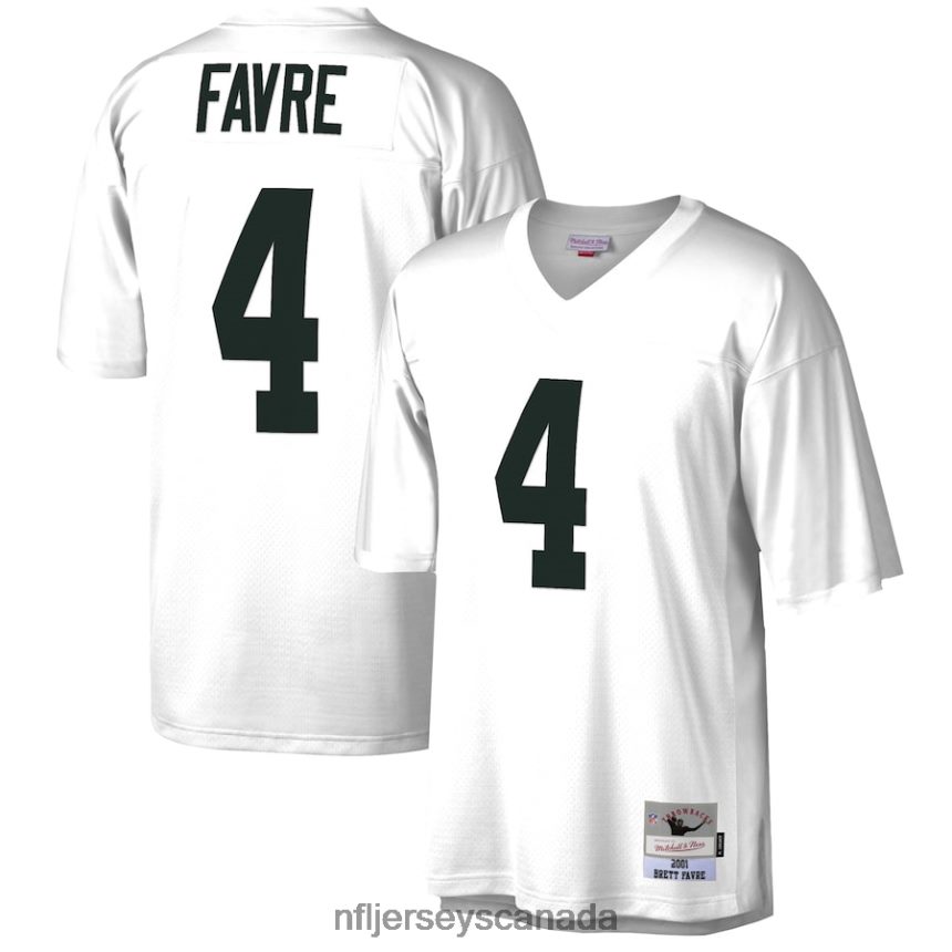 Men Green Bay Packers Brett Favre Mitchell & Ness White 2001 Legacy Replica Jersey Clothing NFL TBXFR64979