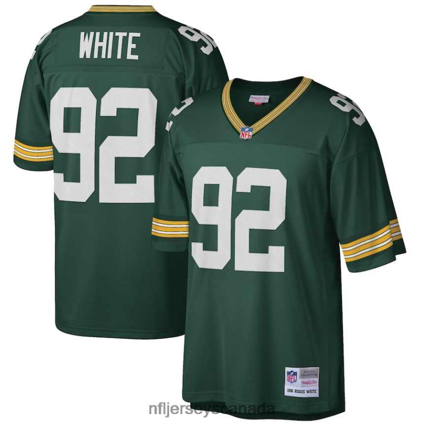 Men Green Bay Packers Reggie White Mitchell & Ness Green Big & Tall 1996 Retired Player Replica Jersey Clothing NFL TBXFR61792