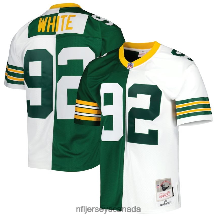 Men Green Bay Packers Reggie White Mitchell & Ness Green/White 1996 Split Legacy Replica Jersey Clothing NFL TBXFR61285