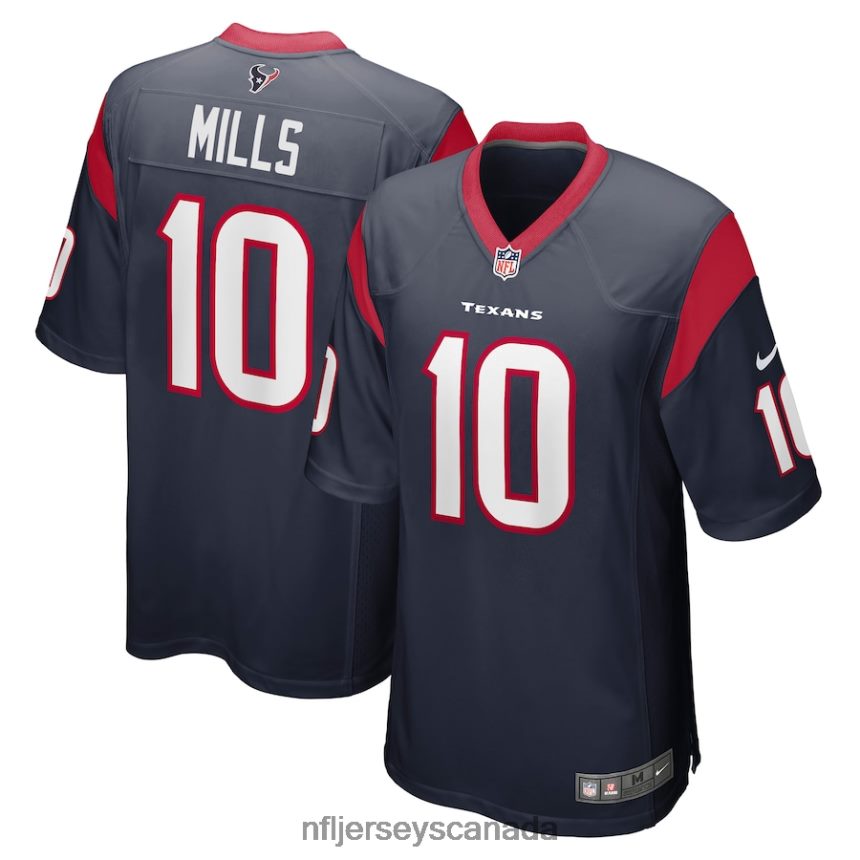 Men Houston Texans Davis Mills Nike Navy Player Game Jersey Clothing NFL TBXFR64113