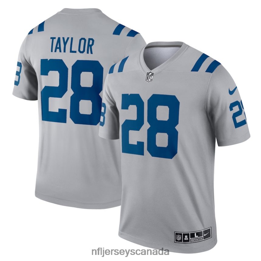 Men Indianapolis Colts Jonathan Taylor Nike Gray Inverted Legend Jersey Clothing NFL TBXFR62022