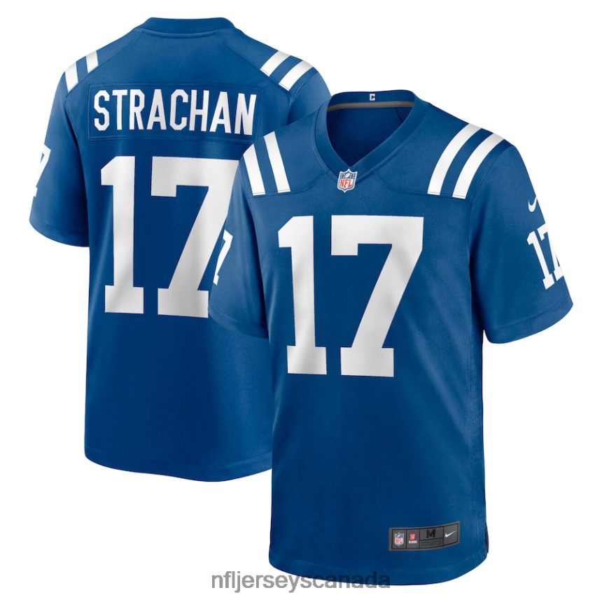 Men Indianapolis Colts Mike Strachan Nike Royal Game Jersey Clothing NFL TBXFR66319