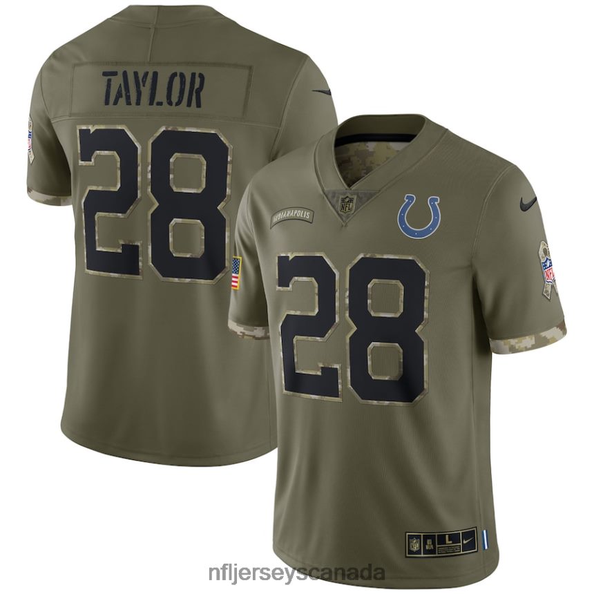 Men Indianapolis Colts Nike Olive 2022 Salute To Service Limited Jersey Clothing NFL TBXFR62336