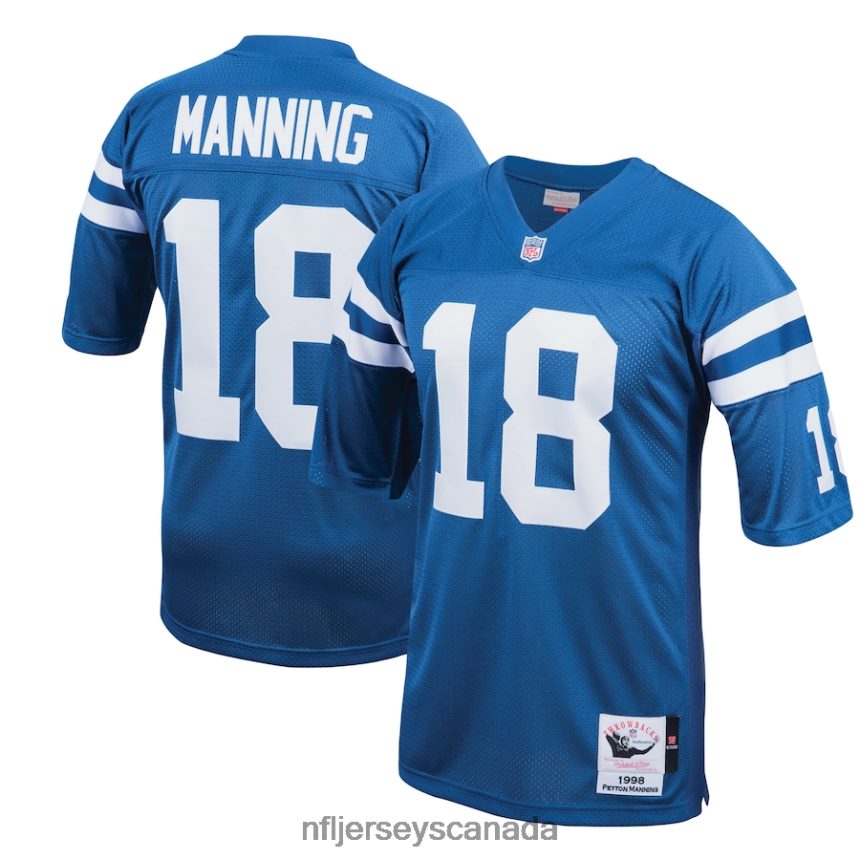 Men Indianapolis Colts Peyton Manning Mitchell & Ness Royal 1998 Authentic Throwback Retired Player Jersey Clothing NFL TBXFR62151