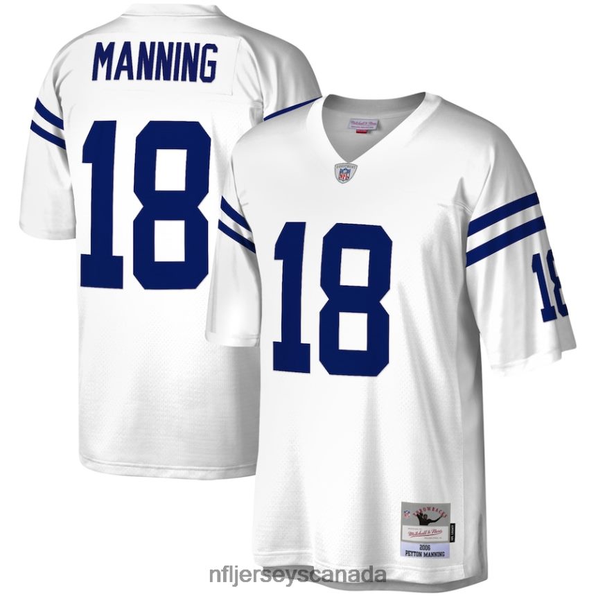 Men Indianapolis Colts Peyton Manning Mitchell & Ness White Legacy Replica Jersey Clothing NFL TBXFR61504