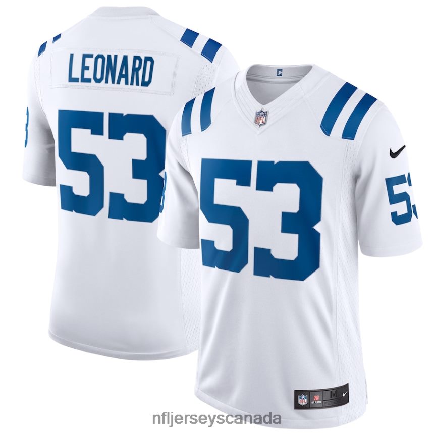 Men Indianapolis Colts Shaquille Leonard Nike White Vapor Limited Jersey Clothing NFL TBXFR62633