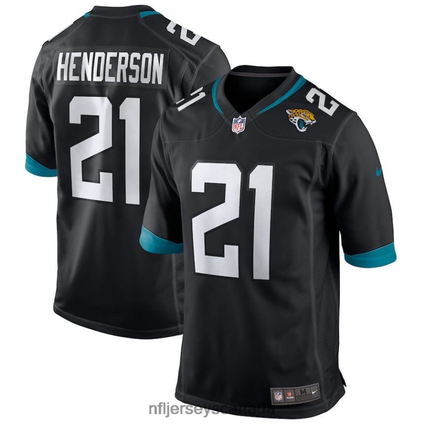 Men Jacksonville Jaguars C.J. Henderson Nike Black Game Jersey Clothing NFL TBXFR65459