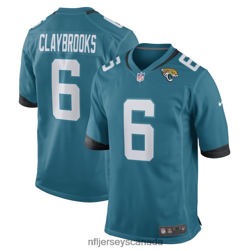 Men Jacksonville Jaguars Chris Claybrooks Nike Teal Game Player Jersey Clothing NFL TBXFR64518