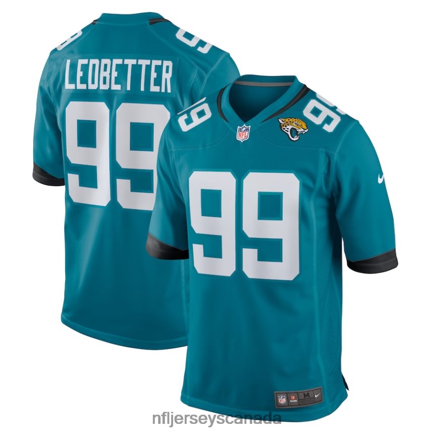 Men Jacksonville Jaguars Jeremiah Ledbetter Nike Teal Home Game Player Jersey Clothing NFL TBXFR67020