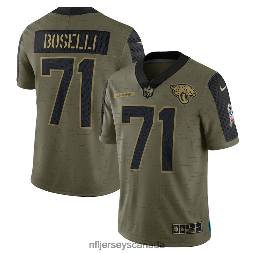 Men Jacksonville Jaguars Tony Boselli Nike Olive 2021 Salute To Service Retired Player Limited Jersey Clothing NFL TBXFR63068