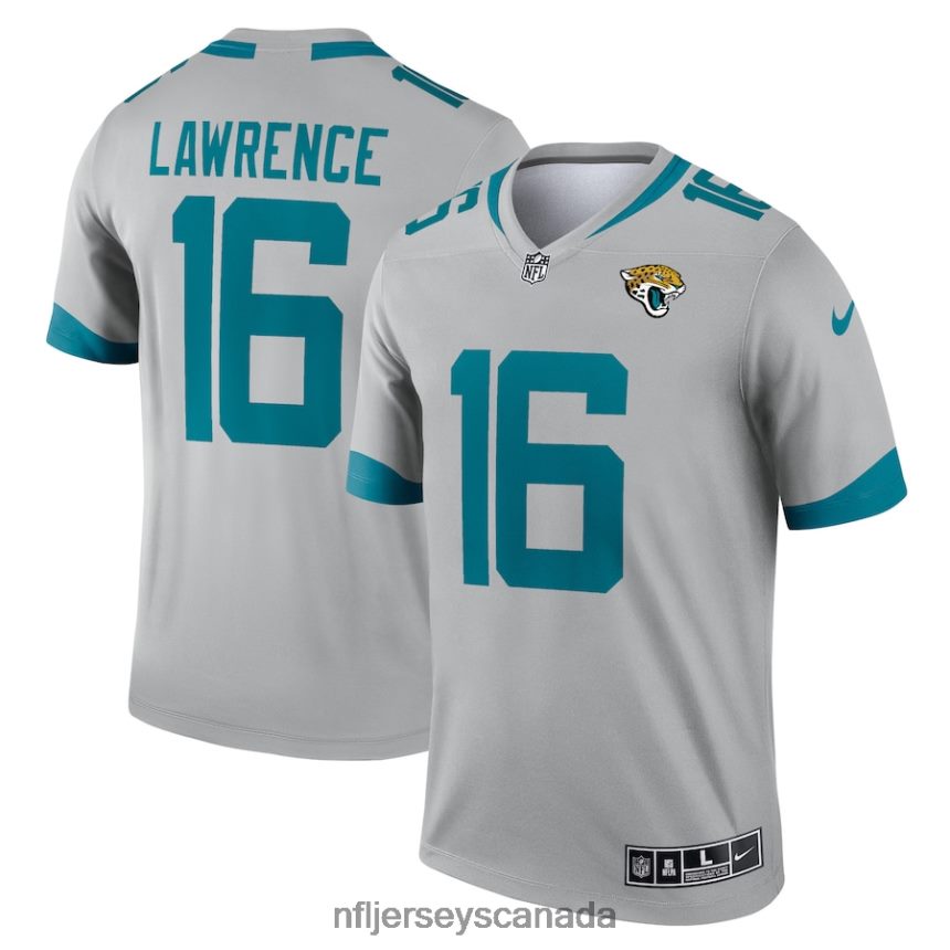 Men Jacksonville Jaguars Trevor Lawrence Nike Silver Inverted Legend Jersey Clothing NFL TBXFR6757