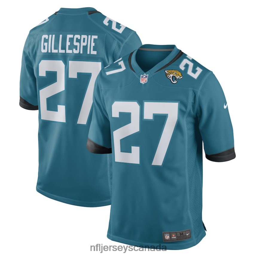 Men Jacksonville Jaguars Tyree Gillespie Nike Teal Game Player Jersey Clothing NFL TBXFR66875