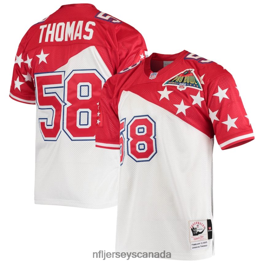Men AFC Derrick Thomas Mitchell & Ness White/Red 1995 Pro Bowl Authentic Jersey Clothing NFL TBXFR6944