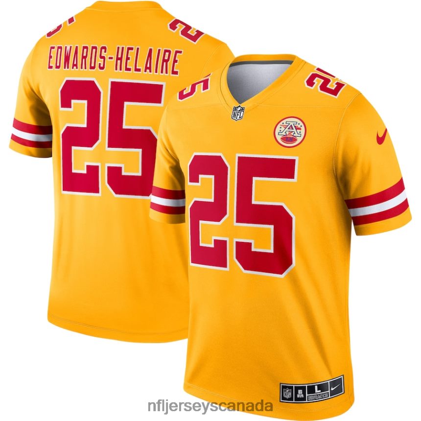 Men Kansas City Chiefs Clyde Edwards-Helaire Nike Gold Inverted Legend Jersey Clothing NFL TBXFR61603