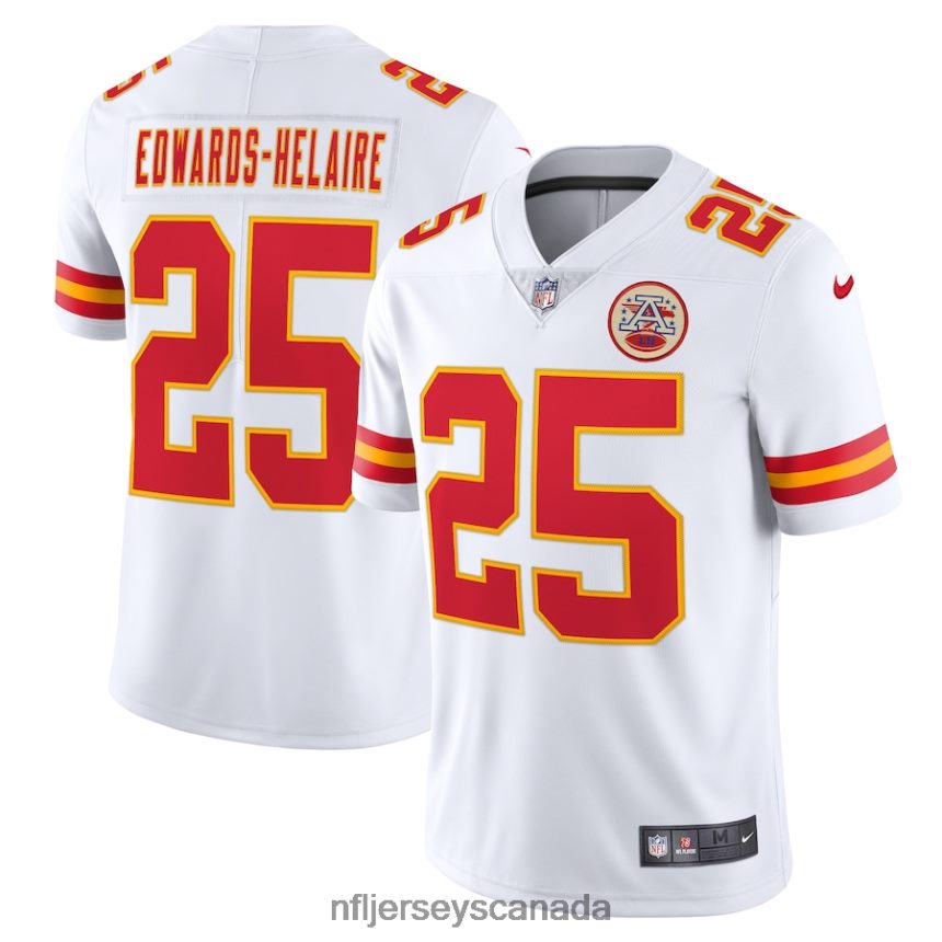 Men Kansas City Chiefs Clyde Edwards-Helaire Nike White Vapor Limited Jersey Clothing NFL TBXFR61754