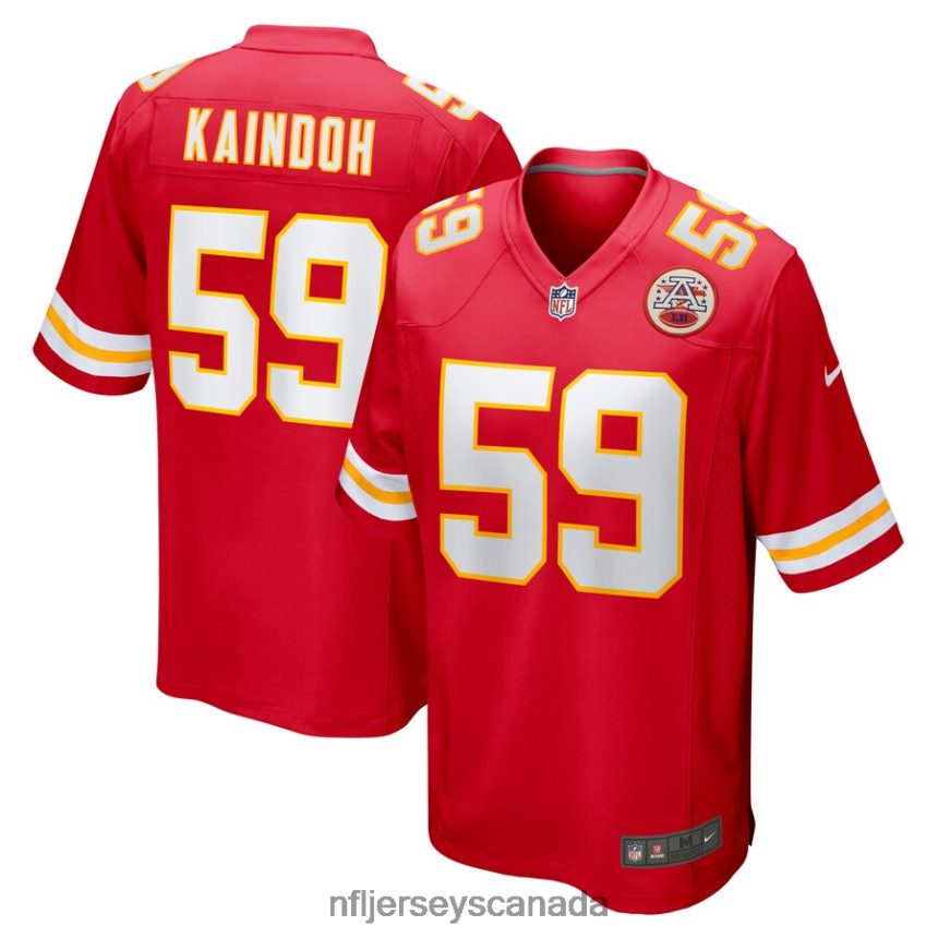 Men Kansas City Chiefs Joshua Kaindoh Nike Red Game Jersey Clothing NFL TBXFR64898