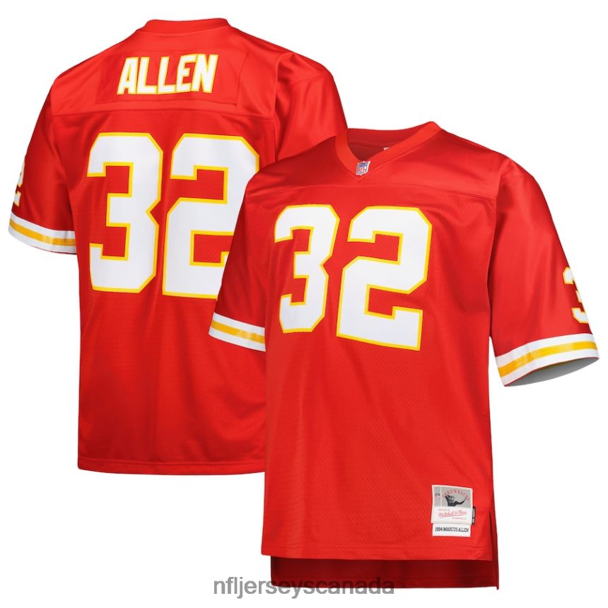 Men Kansas City Chiefs Marcus Allen Mitchell & Ness Red Big & Tall 1994 Retired Player Replica Jersey Clothing NFL TBXFR61679