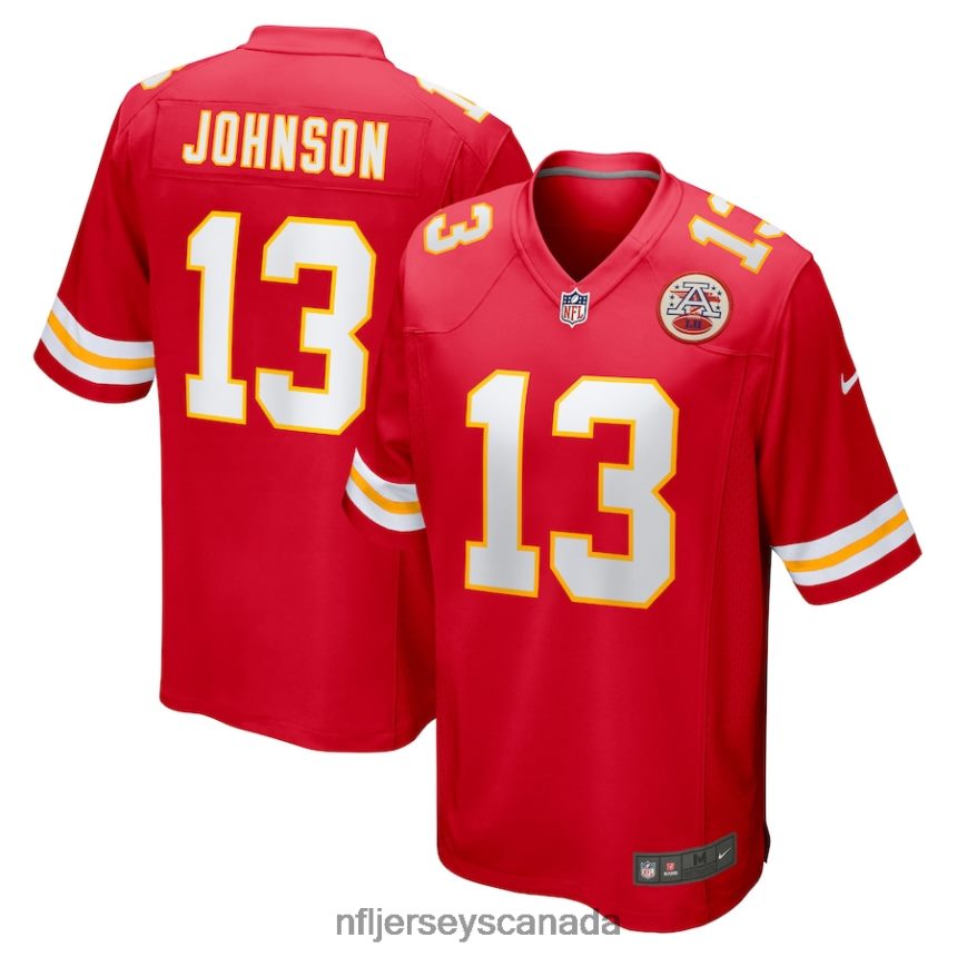 Men Kansas City Chiefs Nazeeh Johnson Nike Red Game Player Jersey Clothing NFL TBXFR61811