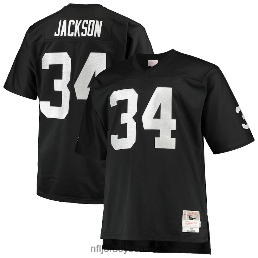 Men Las Vegas Raiders Bo Jackson Mitchell & Ness Black Big & Tall 1988 Retired Player Replica Jersey Clothing NFL TBXFR6233