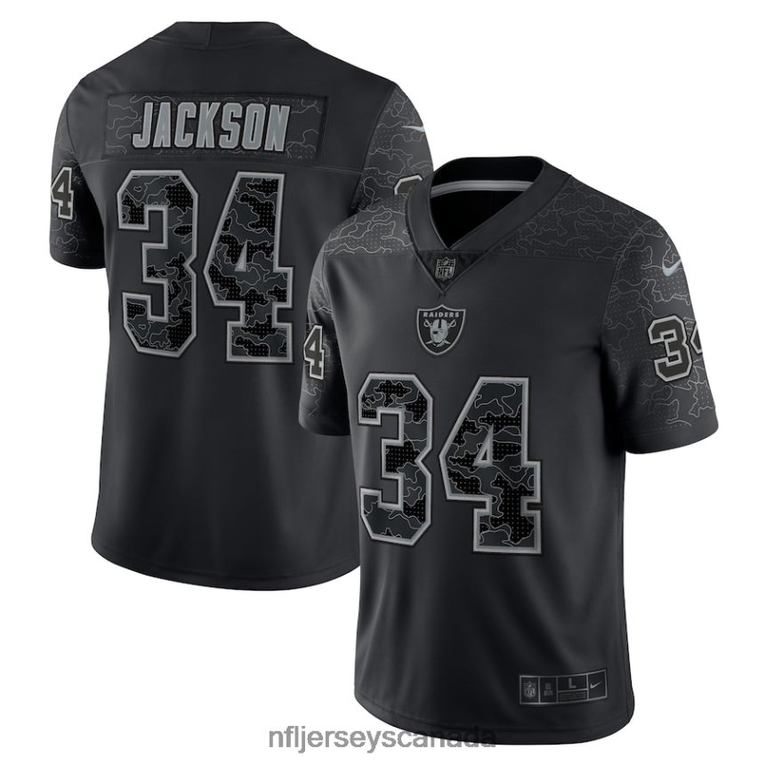Men Las Vegas Raiders Bo Jackson Nike Black Retired Player RFLCTV Limited Jersey Clothing NFL TBXFR62738