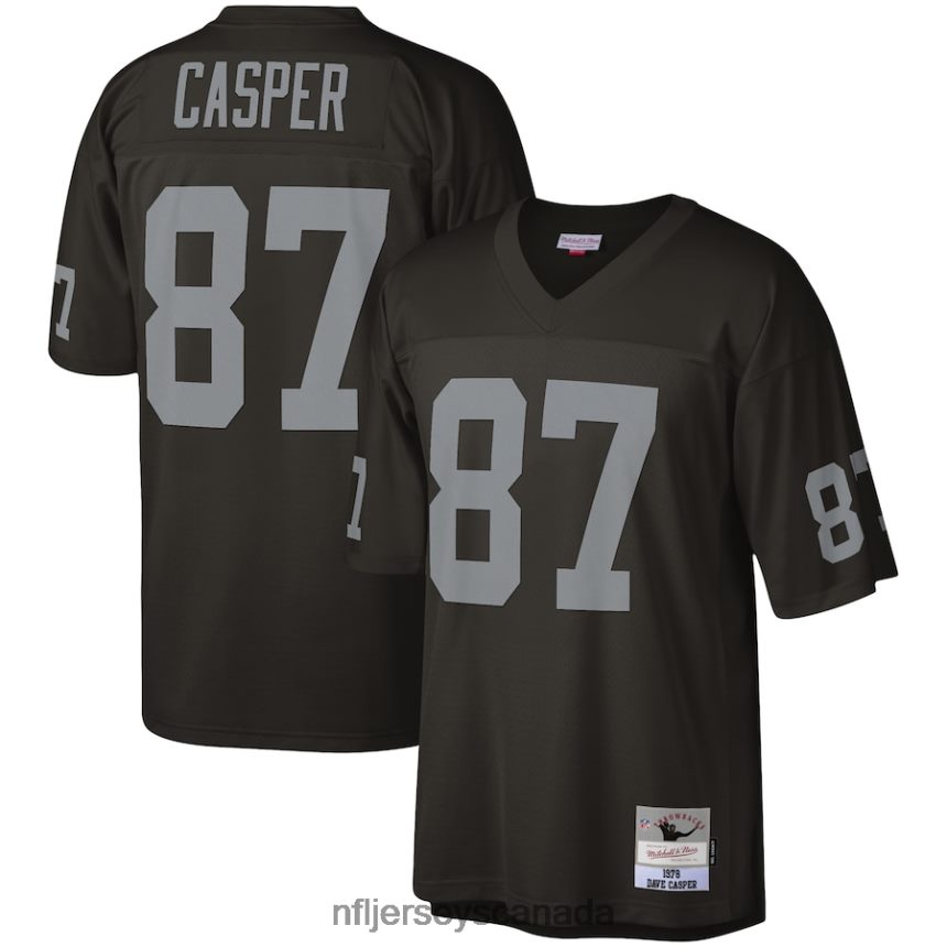Men Las Vegas Raiders Dave Casper Mitchell & Ness Black 1976 Legacy Replica Jersey Clothing NFL TBXFR62109