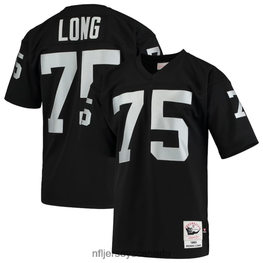 Men Las Vegas Raiders Howie Long Mitchell & Ness Black 1983 Authentic Throwback Retired Player Jersey Clothing NFL TBXFR6477