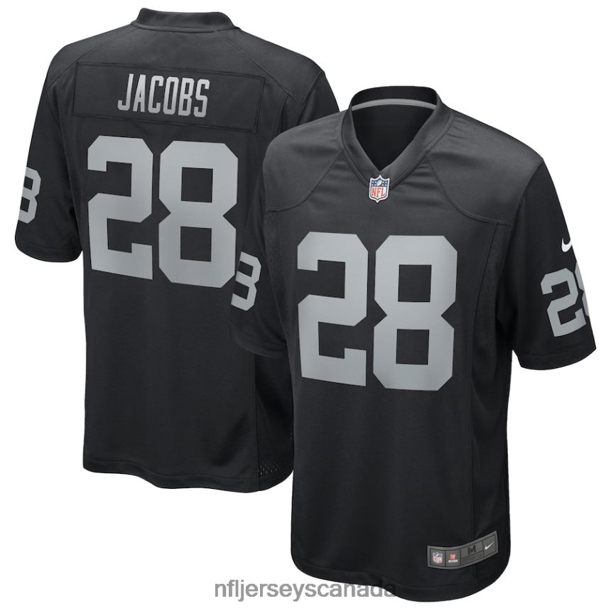 Men Las Vegas Raiders Josh Jacobs Nike Black Game Player Jersey Clothing NFL TBXFR6195